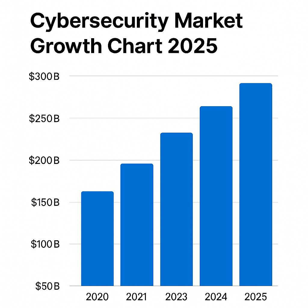 Cybersecurity market growth chart 2025 Cyserch